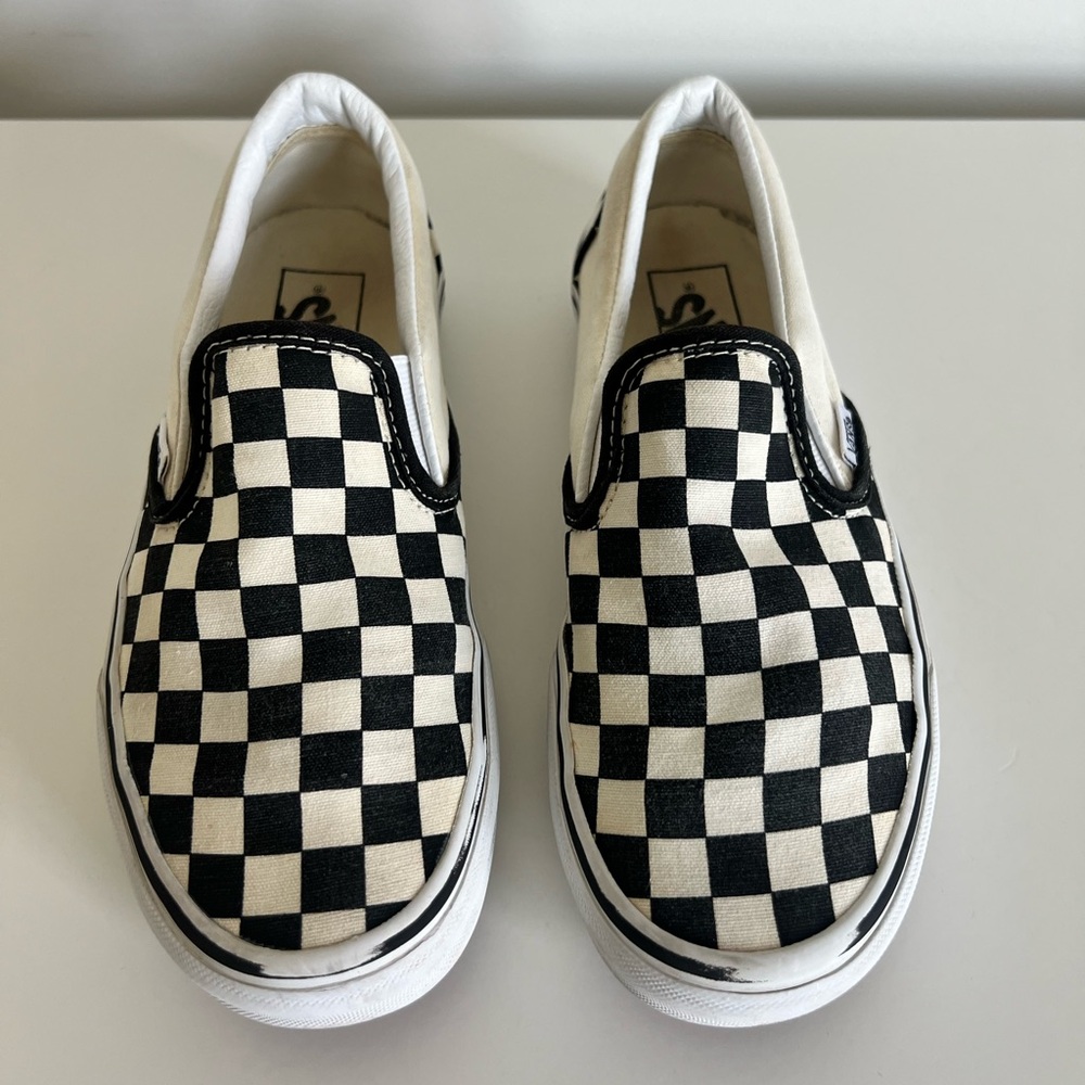 Vans Black and White Checkerboard Slip-Ons